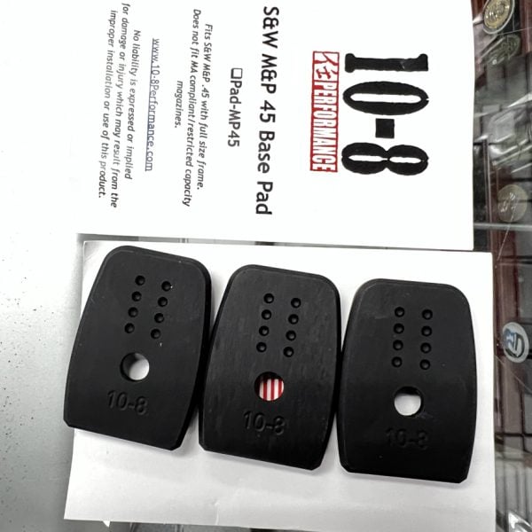 10-8 Performance magazine baseplates for S&W M&P45, aluminum, 3 pack 10-8 Performance magazine baseplates for S&W M&P45, aluminum, 3 pack