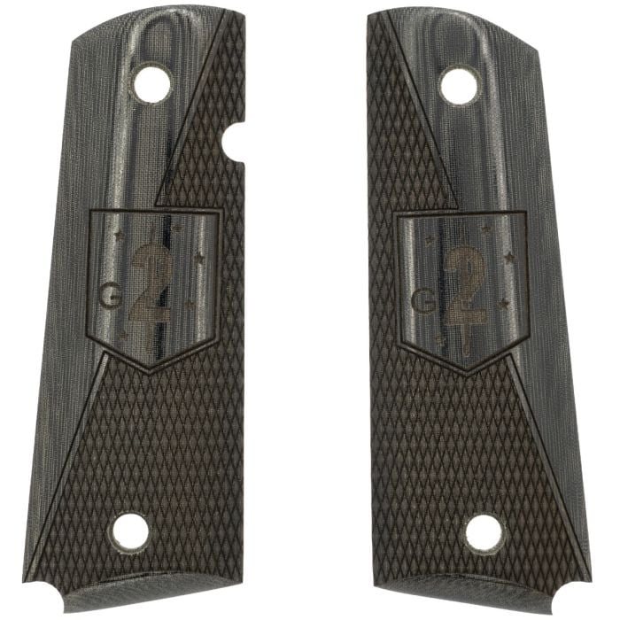 Kimber MARSOC 2nd MRB Engraved Patch Smooth / Checkered Black / Gray Micarta Grips for Full Sized 1911 Pistols Kimber MARSOC 2nd MRB Engraved Patch Smooth / Checkered Black / Gray Micarta Grips for Full Sized 1911 Pistols