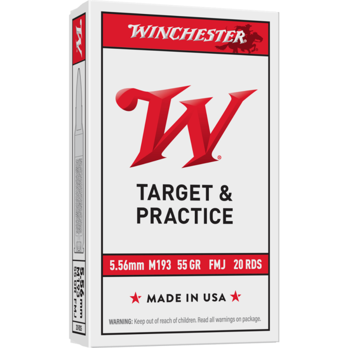 Winchester Target & Practice 5.56 NATO Ammo 55gr M193 FMJ