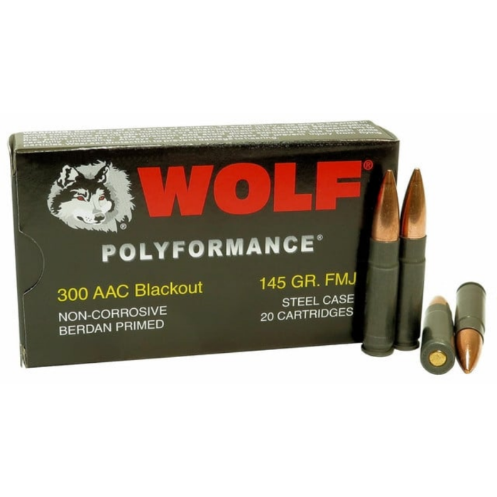 Wolf PolyFormance .300 Blackout Ammo 145gr FMJ 20 Rounds