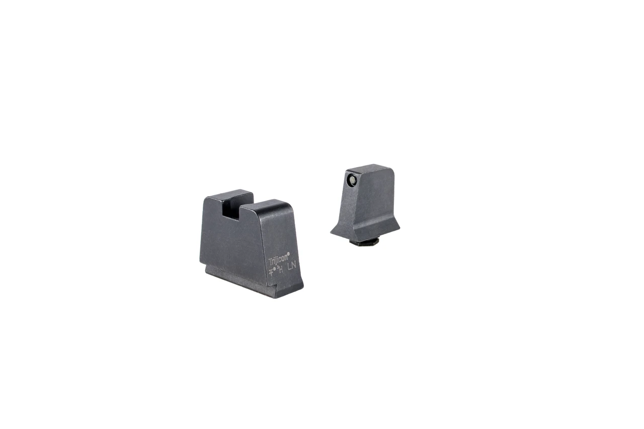 Trijicon 601145: Suppressor/Optic Height Sights for GLOCK® Slim Frame Black Outline/Green Tritium, Metal Rear Trijicon 601145: Suppressor/Optic Height Sights for GLOCK® Slim Frame Black Outline/Green Tritium, Metal Rear