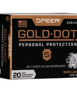 Speer Gold Dot 9mm Luger 115 Grain Hollow Point 20 Rounds